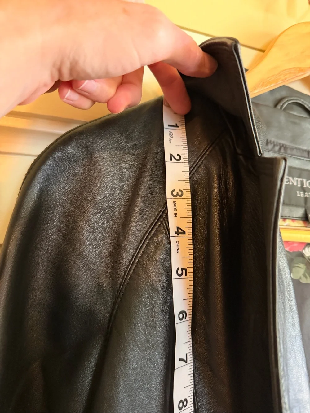 Women's Black Leather Trench Coat - Picture 5 of 5